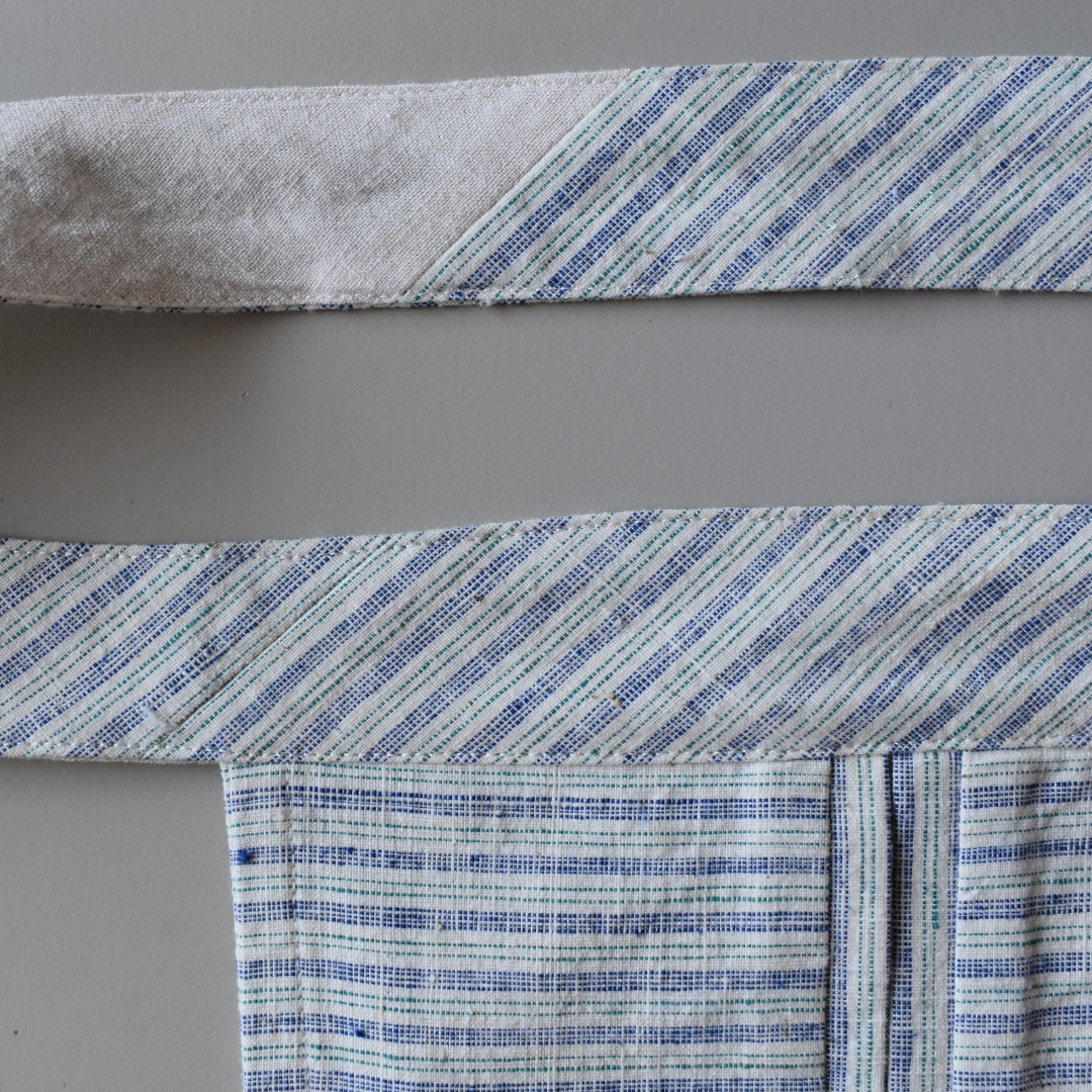Makers Wrap. No.01. Small. Cornflower Blue & Green. Stripe.
