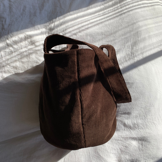 Chocolate brown cord Egg bag