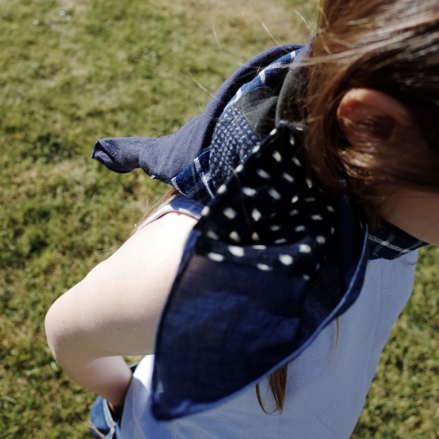 Patchwork Scarf - Indigo Cotton